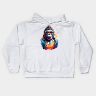 Cool Gorilla in Sunglasses Kids Hoodie